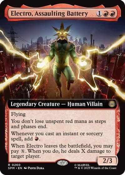 Electro Assaulting Battery Extended Art Marvel's Spider-Man Magic card