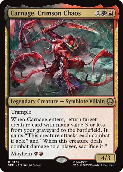 Carnage Crimson Chaos Marvel's Spider-Man Magic card