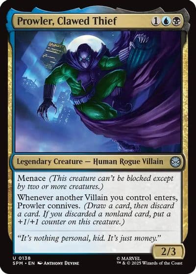 Prowler Clawed Thief Marvel's Spider-Man Magic card
