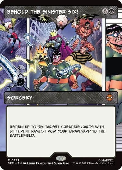 Behold the Sinister Six Borderless Marvel's Spider-Man Magic card
