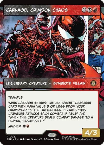 Carnage Crimson Chaos Borderless Marvel's Spider-Man Magic card