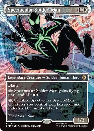 Spectacular Spider Man 0238 Borderless Textured Foil Marvel's Spider-Man Magic card