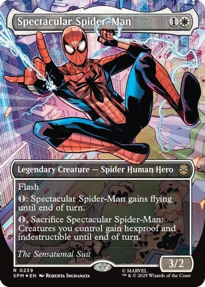 Spectacular Spider Man 0239 Borderless Textured Foil Marvel's Spider-Man Magic card