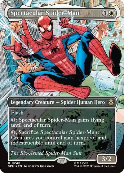Spectacular Spider Man 0240 Borderless Textured Foil Marvel's Spider-Man Magic card