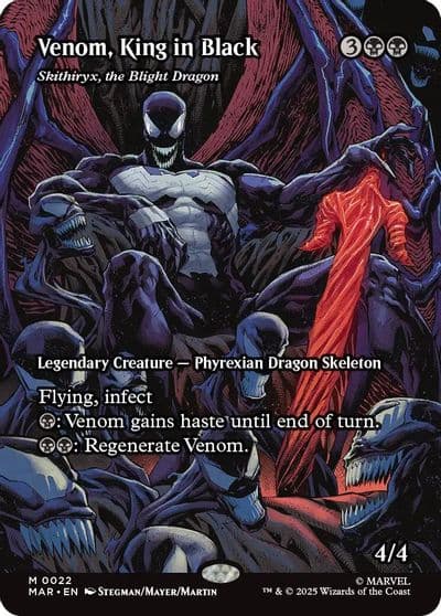 Venom King in Black Skithiryx the Blight Dragon Borderless Marvel Universe Eternal-Legal Magic card