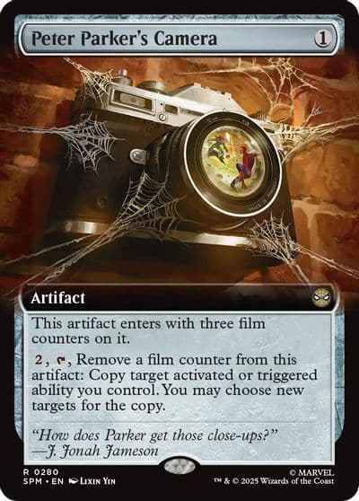 Peter Parkers Camera Extended Art Marvel's Spider-Man Magic card