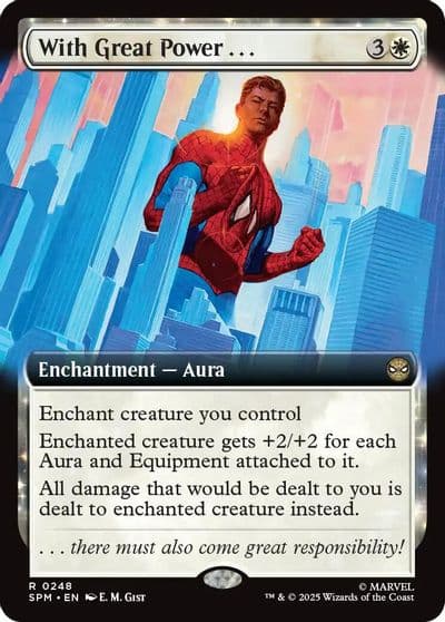 With Great Power Extended Art Marvel's Spider-Man Magic card