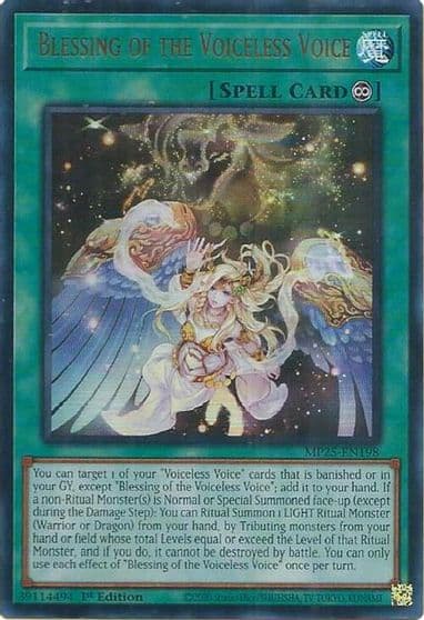Blessing of the Voiceless Voice 2025 Mega-Pack Yu-Gi-Oh! card