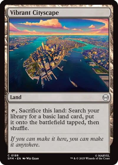 Vibrant Cityscape Marvel's Spider-Man Magic card