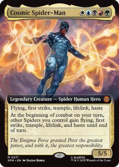 Cosmic Spider Man Extended Art Marvel's Spider-Man Magic card