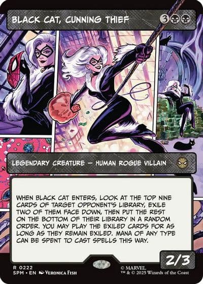 Black Cat Cunning Thief Borderless Marvel's Spider-Man Magic card