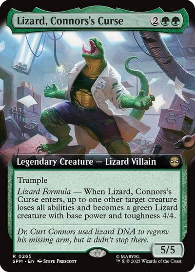 Lizard Connorss Curse Extended Art Marvel's Spider-Man Magic card