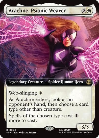 Arachne Psionic Weaver Extended Art Marvel's Spider-Man Magic card