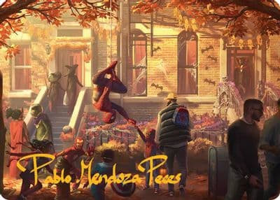 Friendly Neighborhood Art Card Gold Stamped Signature Art Series: Marvel's Spider-Man Magic card