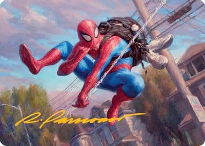 Spider Man Web Slinger Art Card Gold Stamped Signature Art Series: Marvel's Spider-Man Magic card