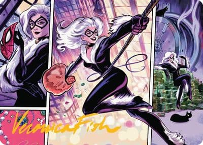 Black Cat Cunning Thief Art Card Gold Stamped Signature Art Series: Marvel's Spider-Man Magic card