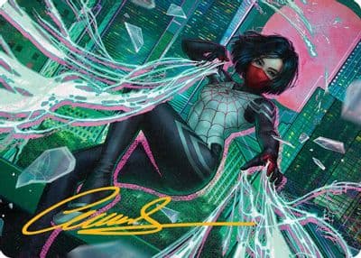 Silk Web Weaver Art Card 29 54 Gold Stamped Signature Art Series: Marvel's Spider-Man Magic card