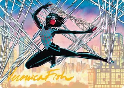 Silk Web Weaver Art Card 39 54 Gold Stamped Signature Art Series: Marvel's Spider-Man Magic card