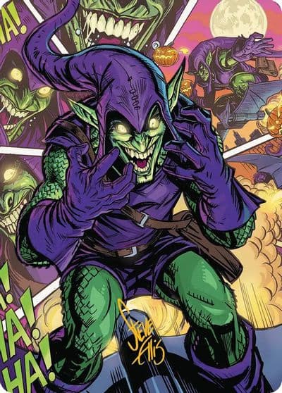 Green Goblin Art Card 49 54 Gold Stamped Signature Art Series: Marvel's Spider-Man Magic card