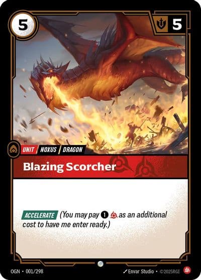 Blazing Scorcher Origins Riftbound card