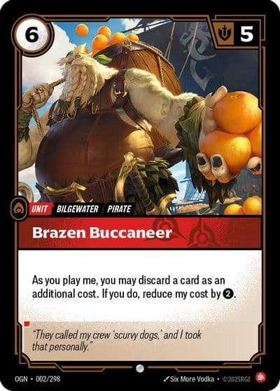 Brazen Buccaneer Origins Riftbound card