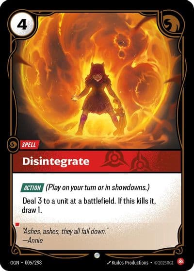 Disintegrate Origins Riftbound card