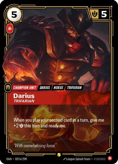 Darius Trifarian Alternate Art Origins Riftbound card