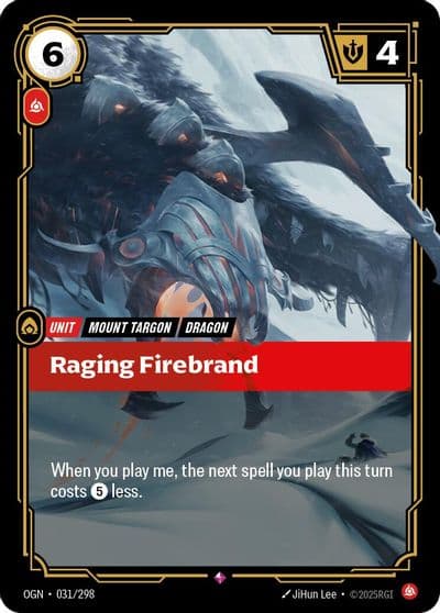 Raging Firebrand Origins Riftbound card