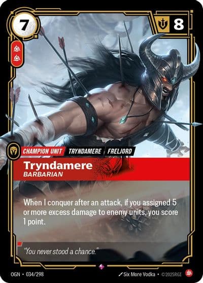 Tryndamere Barbarian Origins Riftbound card