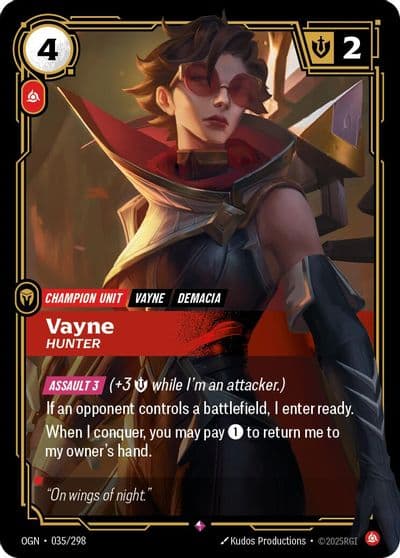 Vayne Hunter Origins Riftbound card