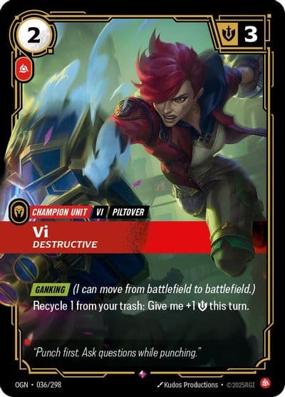 Vi Destructive Origins Riftbound card