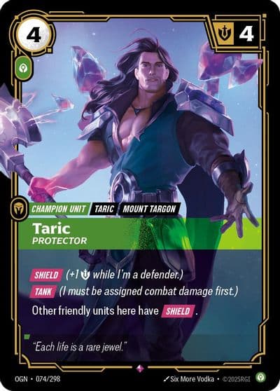 Taric Protector Origins Riftbound card