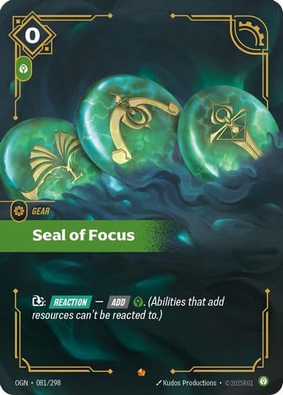 Seal of Focus Origins Riftbound card
