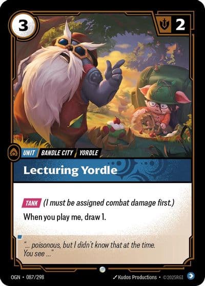 Lecturing Yordle Origins Riftbound card