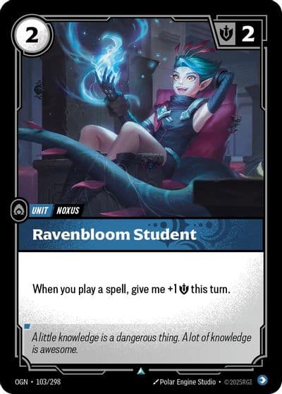 Ravenbloom Student Origins Riftbound card