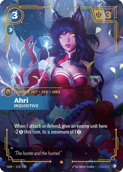 Ahri Inquisitive Origins Riftbound card