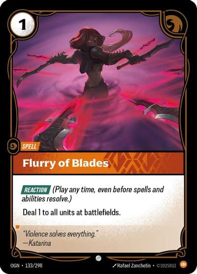 Flurry of Blades Origins Riftbound card