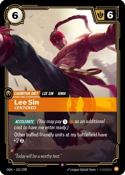 Lee Sin Centered Origins Riftbound card