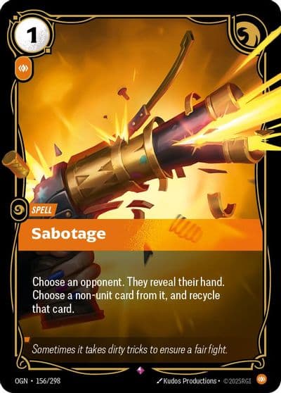 Sabotage Origins Riftbound card