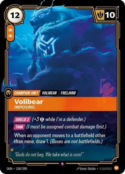 Volibear Imposing Origins Riftbound card