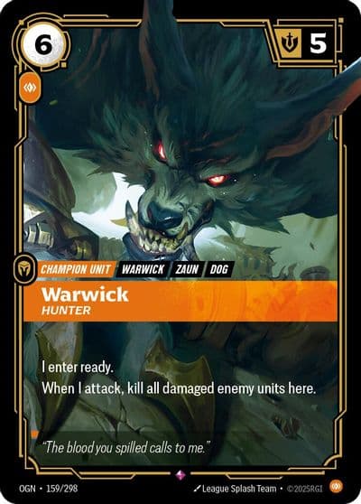 Warwick Hunter Origins Riftbound card