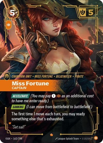 Miss Fortune Captain Origins Riftbound card