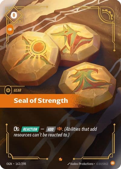 Seal of Strength Origins Riftbound card