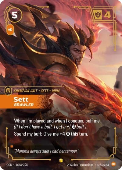 Sett Brawler Alternate Art Origins Riftbound card