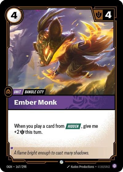 Ember Monk Origins Riftbound card