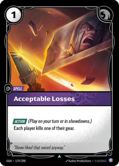 Acceptable Losses Origins Riftbound card