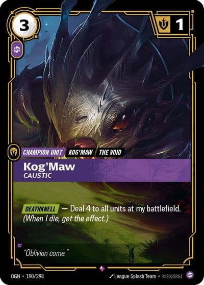 KogMaw Caustic Origins Riftbound card