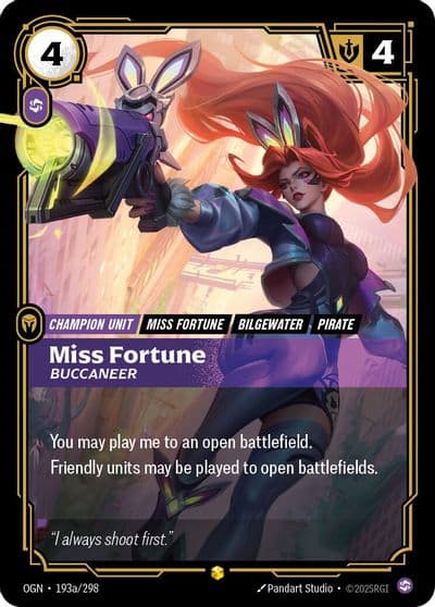 Miss Fortune Buccaneer Alternate Art Origins Riftbound card