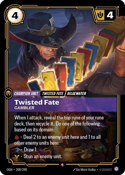 Twisted Fate Gambler Origins Riftbound card