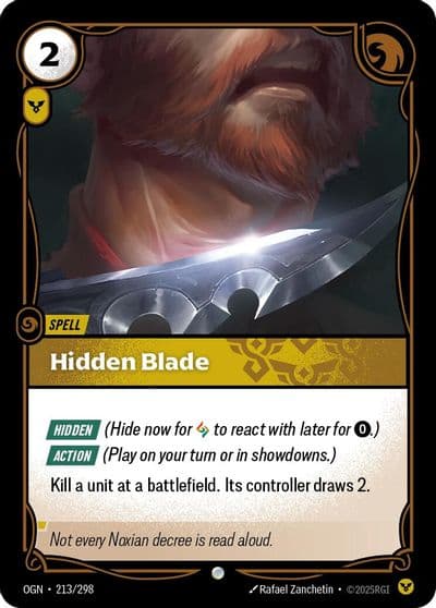 Hidden Blade Origins Riftbound card